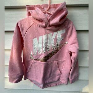 Nike Kids Glitter Logo Pink Hoodie Sz 4